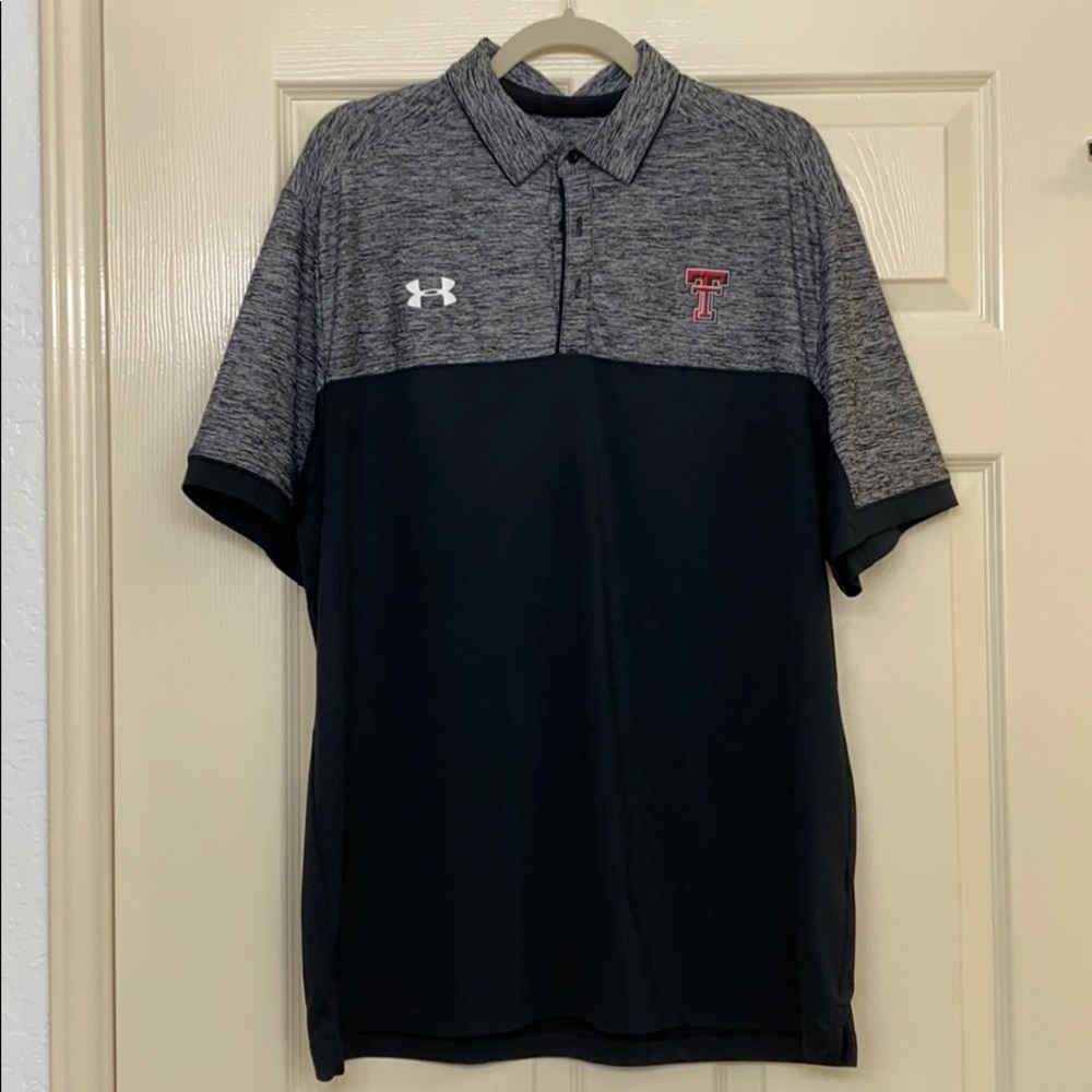 Under Armour Black and Gray Texas Tech Polo